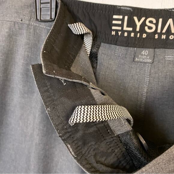 Elysian Dark Gray Flat Front Hybrid Shorts Size 40 - Picture 6 of 6
